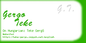 gergo teke business card